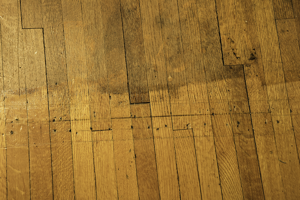 Refinished floor and original finish