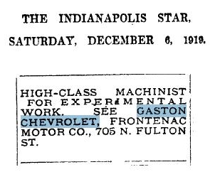 Machinist ad Gaston Chevrolet