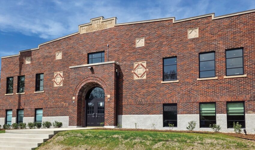 Jimtown's 1929 gym reopened in April 2025 as the Craig and Teneen Dobbs Jimtown Community Center. PHOTO: Courtesy R. Yoder Construction