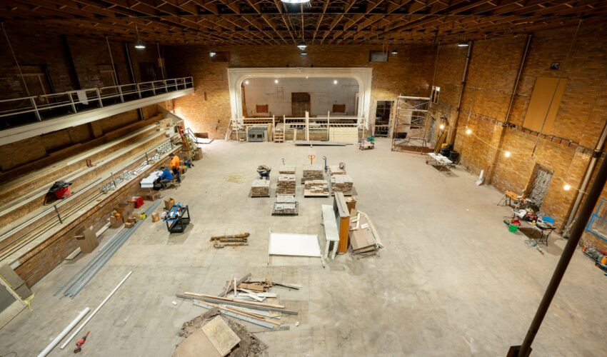 Jimtown's 1929 gym during restoration. PHOTO: Courtesy R. Yoder Construction
