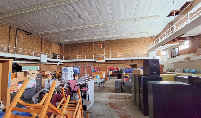 Jimtown's 1929 gym before restoration. PHOTO: Todd Zeiger