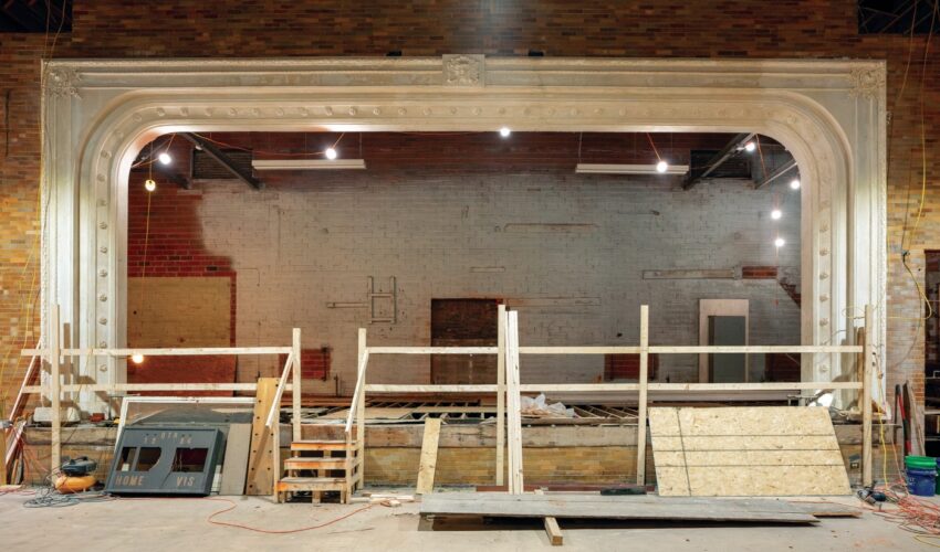 Jimtown's 1929 gym during restoration. PHOTO: Courtesy R. Yoder Construction